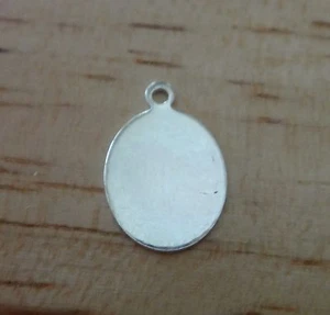 Ciondolo piccolo 12x8 mm sottile argento sterling incisibile da trovare etichetta ovale - Foto 1 di 2