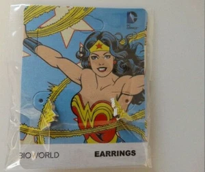 Wonder Woman Dc Comics Enamel Earrings Stud Ear Rings - Picture 1 of 4