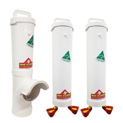 REEFE DINE-A-CHOOK Chicken Feeder & Drinker Combo / Chook Waterer 8 Litres / Poultry