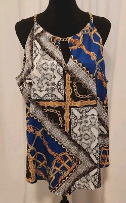 International Concepts Women's XL Colorful Satin Baroque Snake Top NEW  - Image 1 of 4