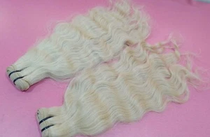 Extensión de cabello humano ondulado rubio blanqueado 613 de la India  - Imagen 1 de 8
