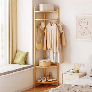 Heavy Duty Corner Coat Stand Bedroom Hall Tree Hallway Shoe Rack Storage Unit AU - Picture 1 of 17