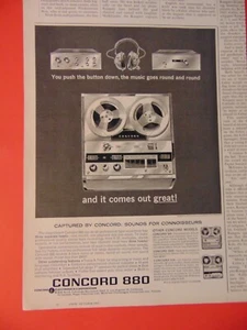 1963 CONCORD 880 Reel to Reel Tape Deck Foto Kunstdruck Anzeige - Bild 1 von 1