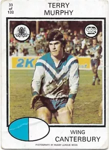 1975 Nrl Rugby League Scanlens (33) Terry MURPHY Canterbury - Picture 1 of 2