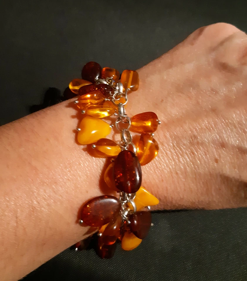 Bracciale argento 925 e ambra - Immagine 1 di 4