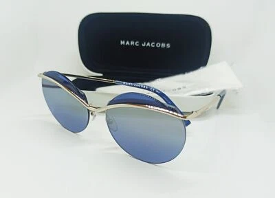 NOVO RARO Autêntico Marc Jacobs MJ102/S 3YG J3 Armação Prata Sem Aro/Lente Azul - Imagem 1 de 4