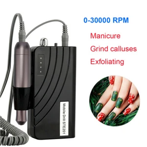 30000RPM Rechargeable Electric Nail Drill File Machine Portable Manicure Tool - Picture 1 of 14