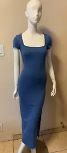 Se You Monday Blue Maxi Dress Cap Sleeve Stretch Women's Size M NWT - Picture 1 of 6