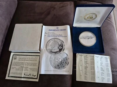 Giant Silver 1999-2008  4oz  .999 Silver 50 Statehood Quarter Commemorative   - Image 1 of 4