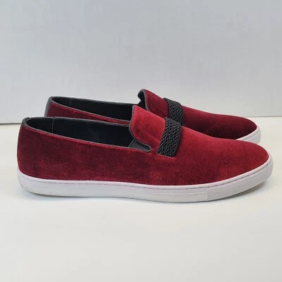 Bacco Bucci Azure Slip On Burgundy Velvet Sneakers Size 11 EUC - Image 1 of 4