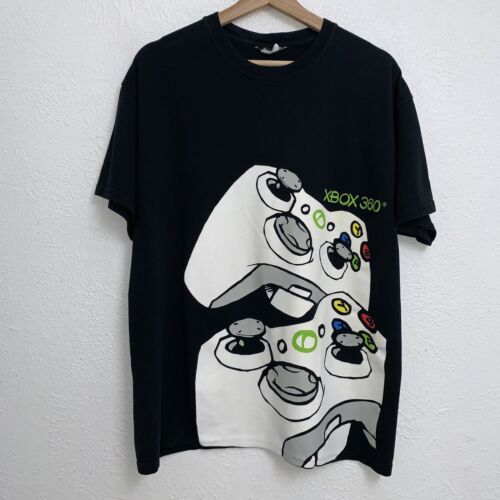 Vintage XBOX 360 Controllers Tee Black T-Shirt Short Sleeve Size Large