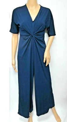 Mono Pamela Mccoy tejido elástico azul marino hasta el tobillo pierna ancha Palazzo XS~1X Foto 1 de 2