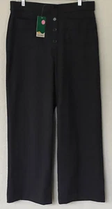 NWT HALARA Wide Leg High Waist Stretch Pull On Faux Button Pants Wms XLP Black - Picture 1 of 11