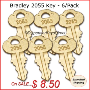 Bradley #2055 Key for Paper Towel, Toilet Tissue & Liquid Soap Disp. - (6/pk.) - Picture 1 of 2