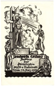 FRANZ KAISER: Promotionsblatt für Dr. Irmberta Leitner, 1937 - Imagen 1 de 1