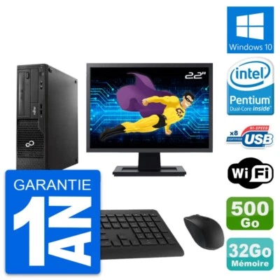 PC Fujitsu E510 Dt Pantalla 22" Pentium G2020 RAM 32Go Disco 500Go Windows 10 Wi - Imagen 1 de 4