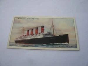 ORIGINAL VINTAGE ZIGARETTENKARTE MIT H WILLS CUNARD WEISS STAR LINE THE MAURETANIA - Bild 1 von 4