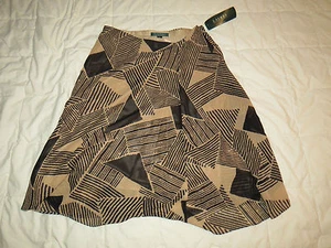 Lauren Ralph Lauren Womens Tan & Black Skirt - Size 4 - NWT - Picture 1 of 3