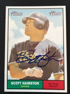 Scott Hairston Padres Cubs 2010 Signed Autographed Topps Heritage Card #106 ~COA - Picture 1 of 7