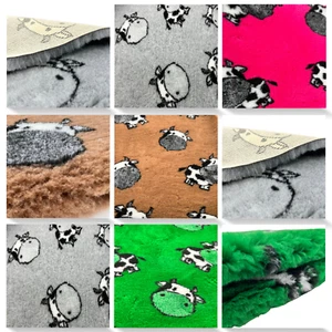 Dog Vet Bed Mat Bedding Veterinary Fleece Pawstrading - COW Design Rubber Back - Picture 1 of 39