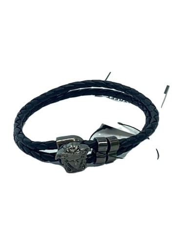 Bracciale VERSACE pelle nero uomo