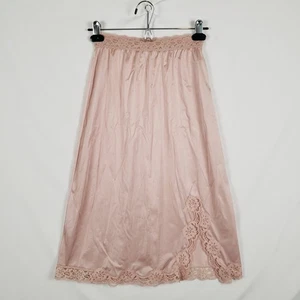 Vintage Vassarette Half Slip Womens Large 26" Pink Lace Trim Nylon Fading - Picture 1 of 10
