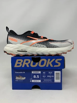Women's Brooks Cascadia 18, Black/Blue Wash/Flame, 8.5 B Medium US - Image 1 of 4