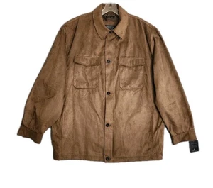 Claiborne Outerwear Wildleder Shacket Herren Large braun Leder Hemd Jacke Knopf - Bild 1 von 13