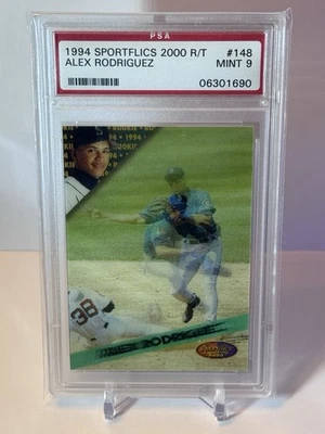 1994 Sportflics 2000 Rookie & Traded Alex Rodriguez RC #148 PSA 9 - Image 1 of 3