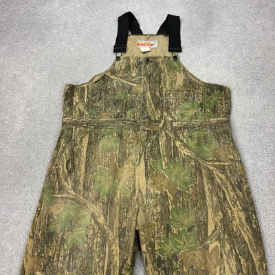 RealTree Dungarees Adult 2XL XXL 46x30 Brown Canvas Camo Hunting Overalls Men - Image 1 of 4