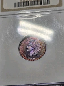 1908 Proof Indian Head Cent NGC PF63BN Penny 1C Insane Rainbow Toned Neon Color - Picture 1 of 12