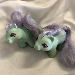 My Little Pony Twin Baby Newborns Puddles and Peeks Vintage G1 - Picture 1 of 3