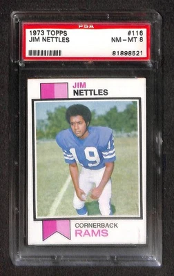 1973 TOPPS #116 JIM NETTLES PSA 8 NM-MT 81898521  - Image 1 of 3