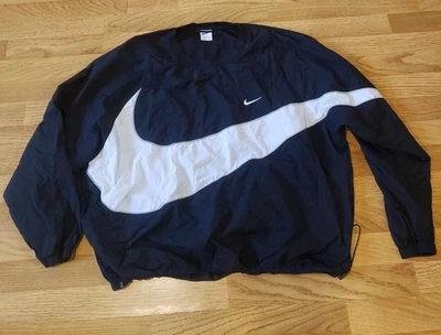 Vintage Nike Big Swoosh Windbreaker Jacket Black White Size XL Men’s 90s Style N - Image 1 of 4