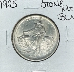 1925 STONE MT, COMMEMORATIVE SILVER HALF DOLLAR ~ BU ~NICE LOOKING COIN~ - Picture 1 of 2