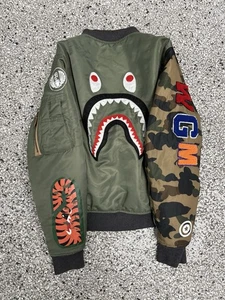 A Bathing ape Shark Bomber Jacket Size Youth Large Bape - Picture 1 of 9