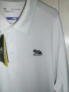 Under Armour Loose Polo Golf Shirt Men's 2XL PGA West Gray Striped NWT $79 - Picture 1 of 8