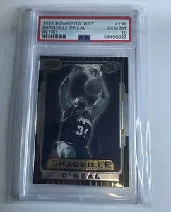 1996 BOWMAN'S BEST RETRO SHAQUILLE O'NEAL #TB8 LAKERS PSA 10 GEM MINT - Picture 1 of 3