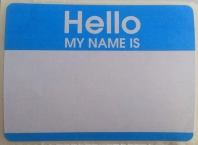 Name Stickers / Name Labels - Hello My Name Is - 100 labels. Blue & White - Image 1 of 2