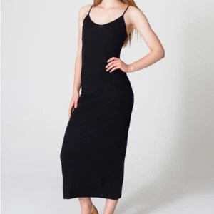 American Apparel Long Tank Maxi Dress Black XS Bodycon Bloggers Vintage Y2K Soft - Picture 1 of 13