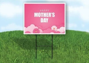 HAPPY MOTHERS DAY Yard Sign ROAD SIGN with Stand LAWN POSTER - Picture 1 of 5