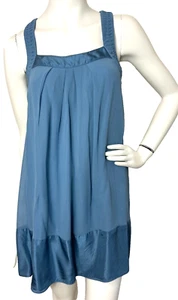 Banana Republic Silk Dress Racerback Shift Sleeveless Mini Blue size X-Small - Picture 1 of 7