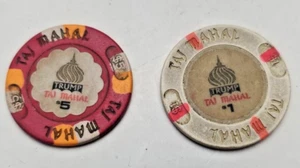 Trump Taj Mahal Casino Vintage $1 & $5 Chip Atlantic City New Jersey zirkuliert - Bild 1 von 1