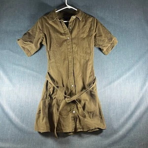 Banana Republic Womens Shirt Dress Brown Button Closure Belted Size S Cotton - Picture 1 of 11