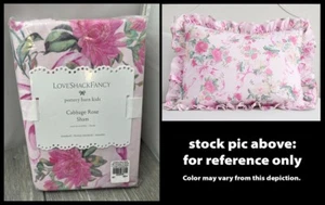LoveShackFancy Pottery Barn Bambini Cavolo Rosa Cuscino Finta Rosa Multi Standard Taglia - Foto 1 di 12