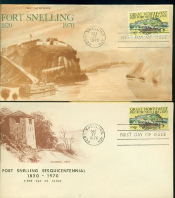 1970 FDC - Scott# 1409 Set of 5 - Fort Snelling - Official Cachets  UA - Image 1 of 2