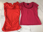 White House Black Market Sleeveless/Short Sleeve Top Orange&Pink Size S Lot Of 2