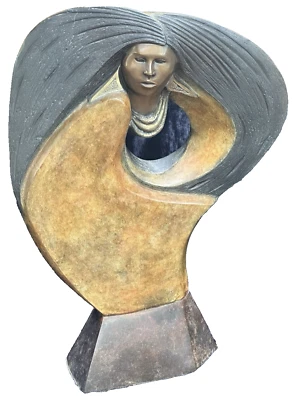 SPECTACULAR LARGE (20") ROBERT GARCIA SIGNED NATIVE AMERICAN BRONZE- FREE SHIP - Image 1 of 4