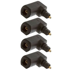4x Toslink Female to Male 360 Degree Right Angle Fibre Optic Audio Cable Adapter