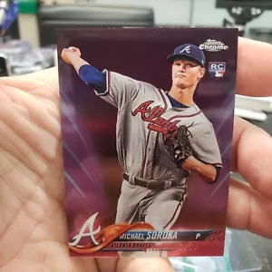 2018 Topps Chrome Update Pink Refractor Michael Soroka Rc # 16 - Picture 1 of 2